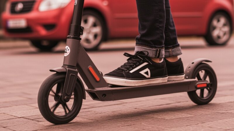 Nastolatek na hulajnodze uderzył w samochód w Piszu