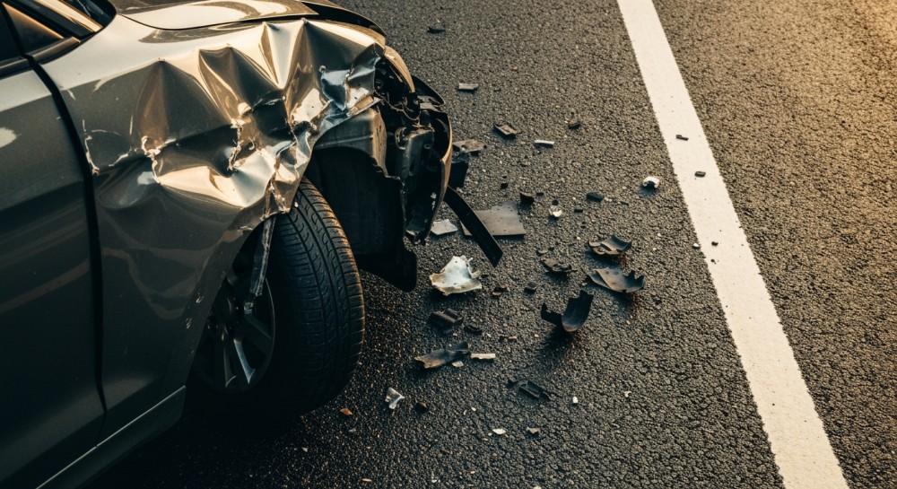 Wypadek na trasie: bus zderzył się z ciągnikiem, jedna osoba ranna